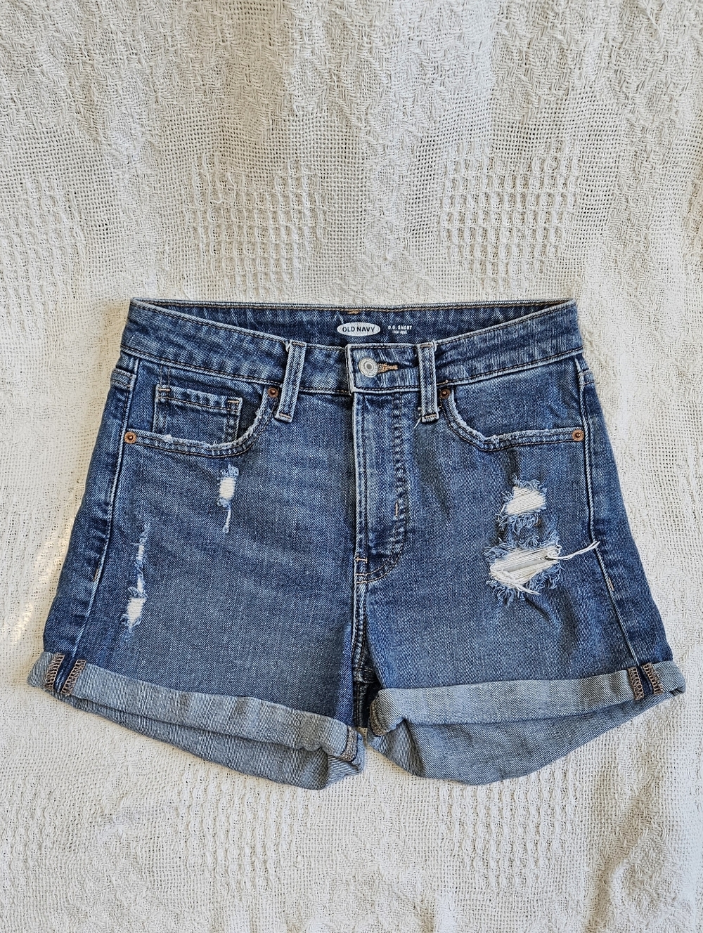 Old Navy OG Short High Rise Medium Margarita Wash Blue Womens 3" Inseam Size 2